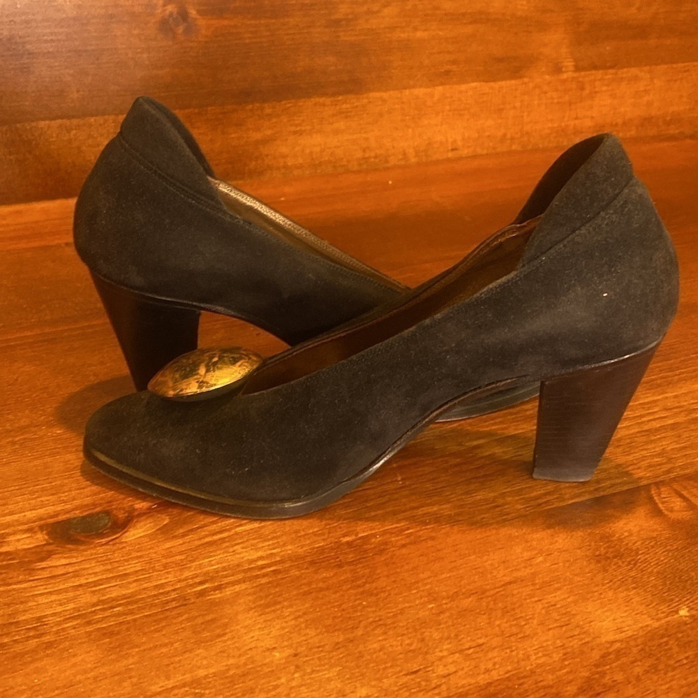 RARE Comcedia Italian Vintage High Heel Suede Shoes Eu 36 US 5.5 unique design - Picture 12 of 15